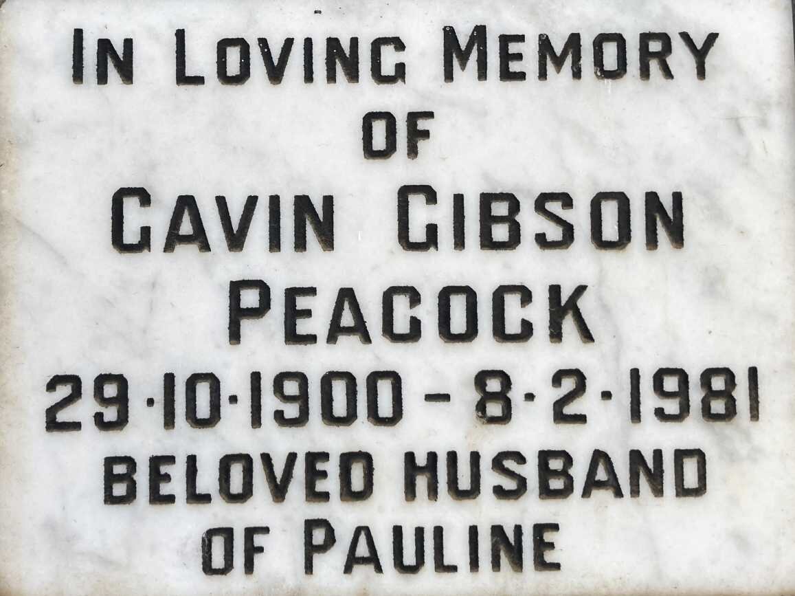 PEACOCK Gavin Gibson 1900-1981