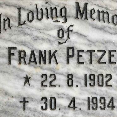 PETZER Frank 1902-1994
