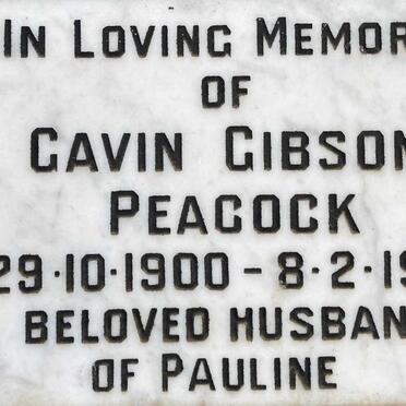 PEACOCK Gavin Gibson 1900-1981