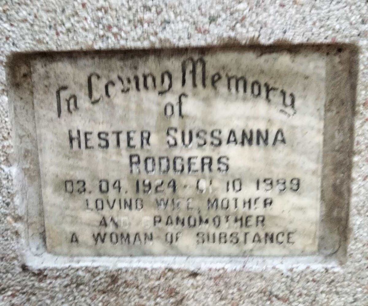RODGERS Hester Sussanna 1924-1999