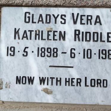 RIDDLE Gladys Vera Kathleen 1898-1986