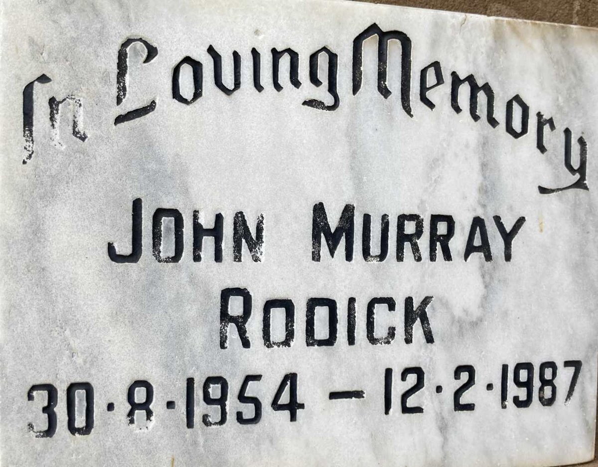 RODICK John Murray 1954-1987