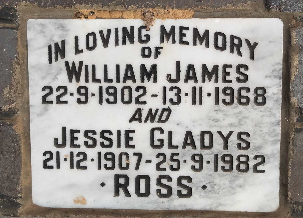 ROSS William James 1902-1968 & Jessie Gladys 1907-1982