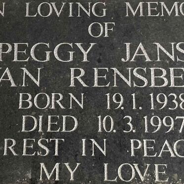 RENSBERG Peggy, Janse van 1938-1997