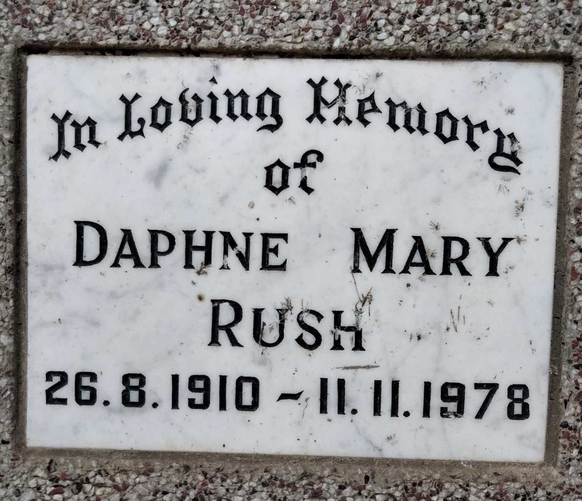 RUSH Daphne Mary 1910-1978