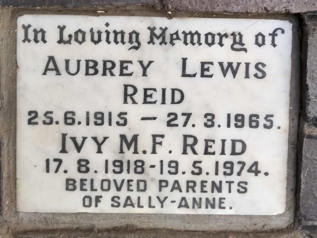 REID Aubrey Lewis 1915-1965 & Ivy M.F. 1918-1974