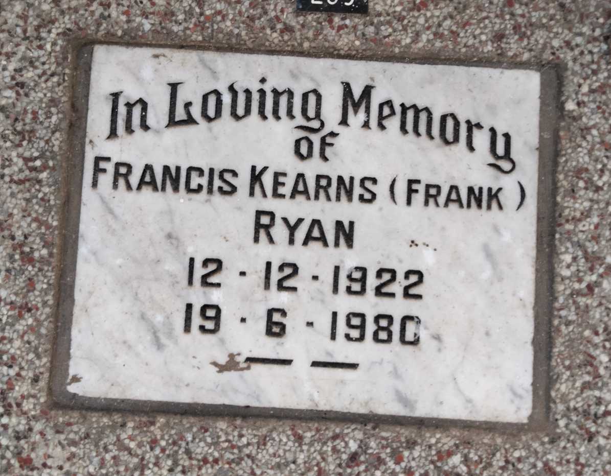 RYAN Francis Kearns 1922-1980
