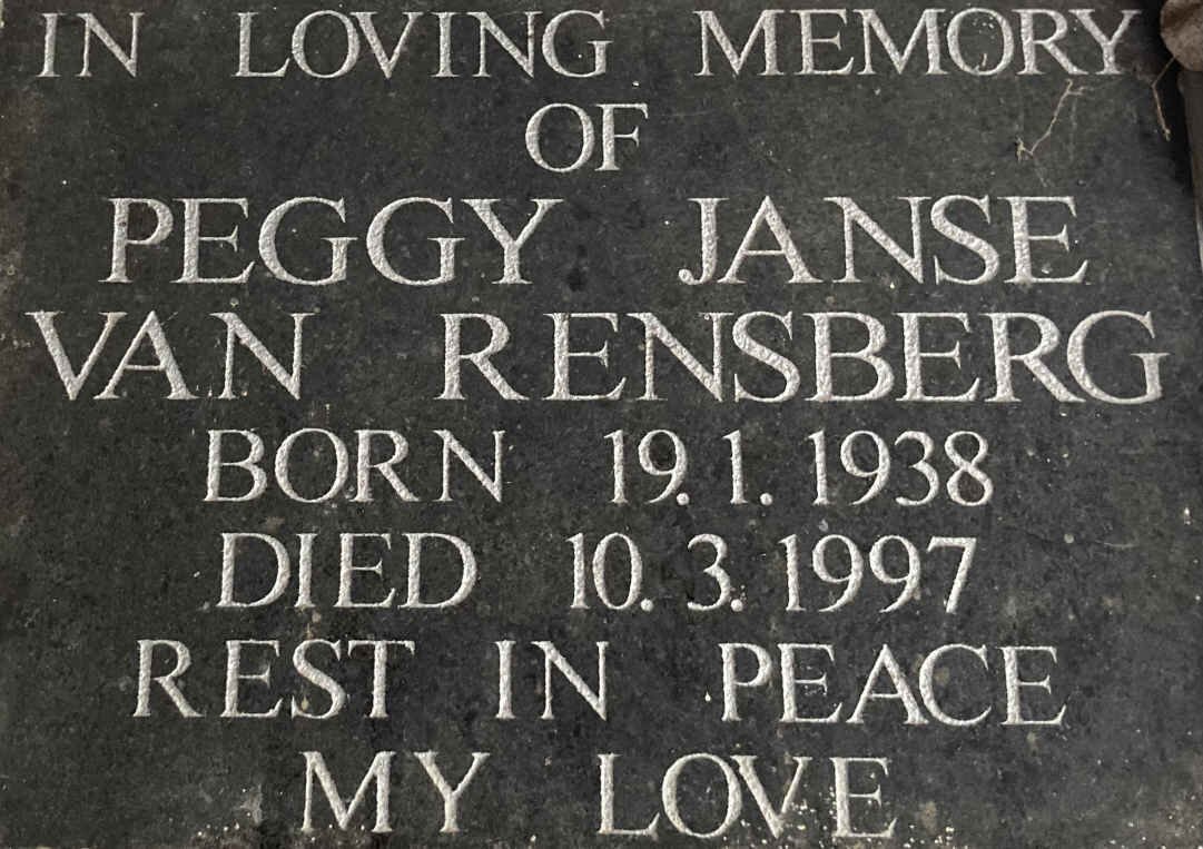 RENSBERG Peggy, Janse van 1938-1997