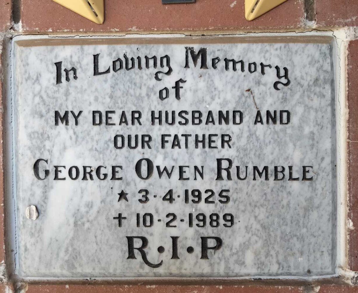 RUMBLE George Owen 1925-1989
