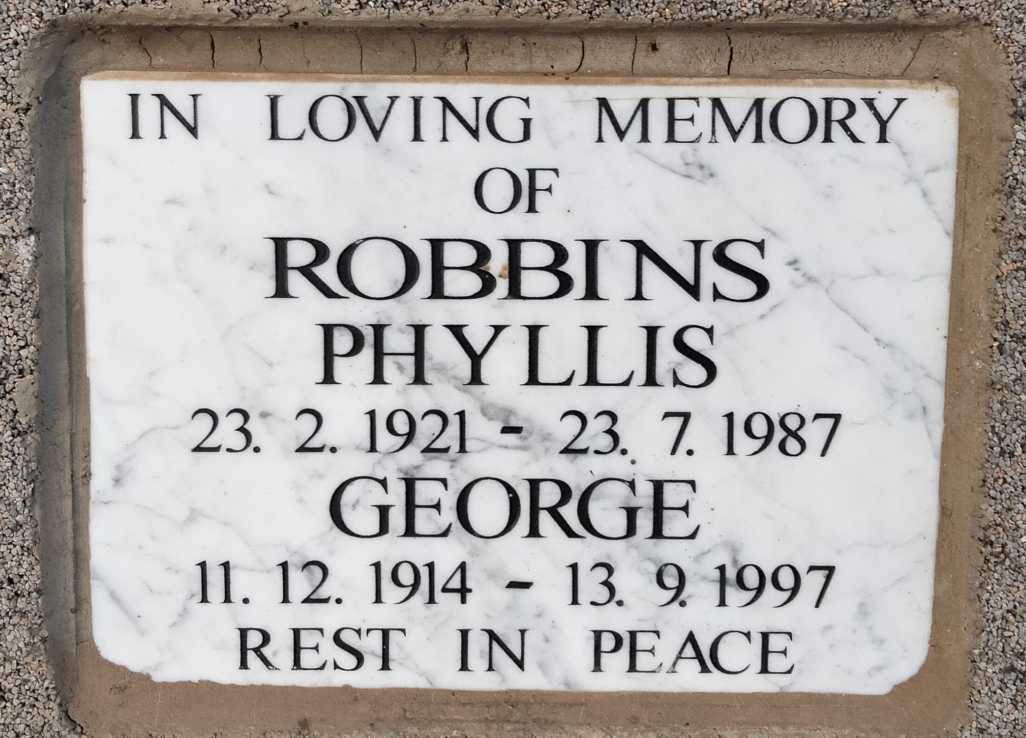 ROBBINS George 1914-1997 & Phyllis 1921-1987