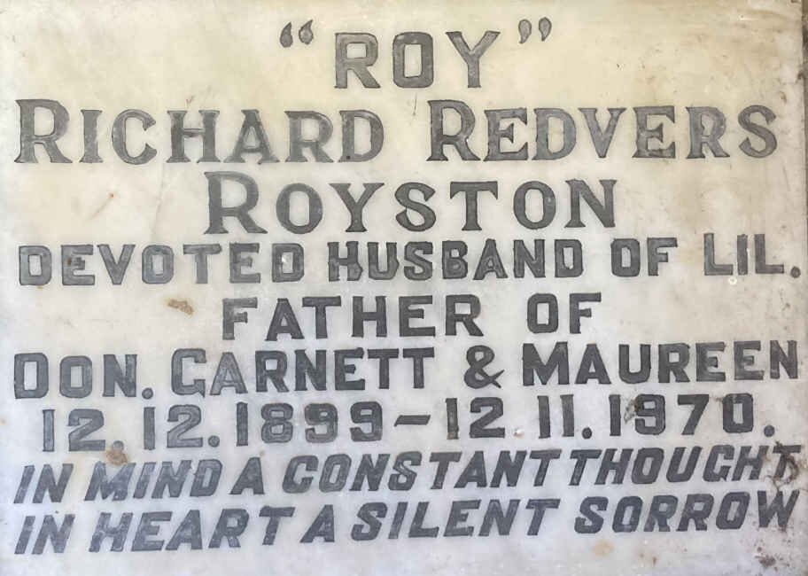 ROYSTON Richard Redvers 1899-1970 