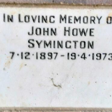 SYMINGTON John Howe 1897-1973