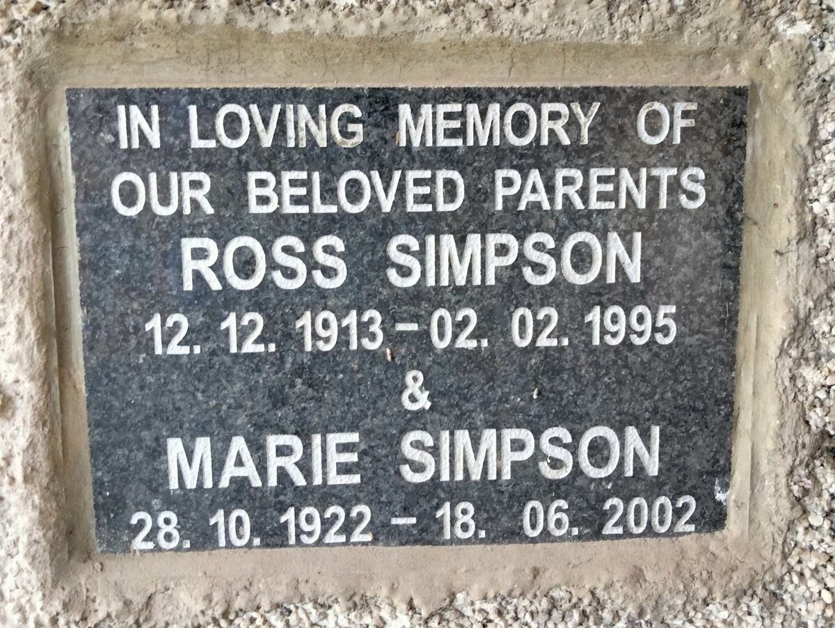 SIMPSON Ross 1913-1995 & Marie 1922-2002