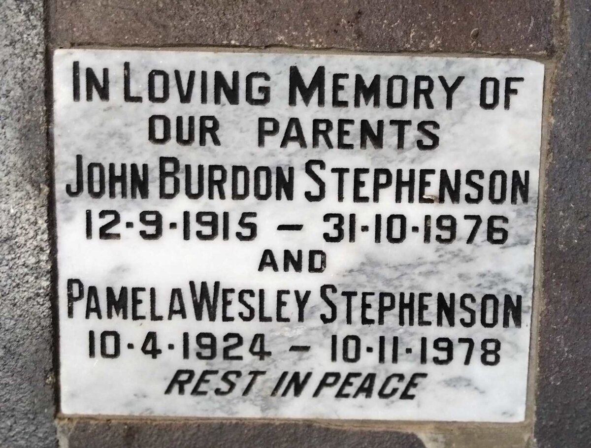 STEPHENSON John Burdon 1915-1976 & Pamela Wesley 1924-1978