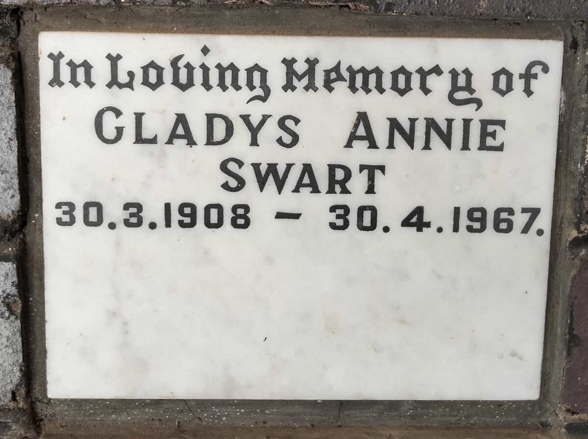 SWART Gladys Annie 1908-1967
