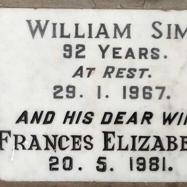 SIM William -1967 & Frances Elizabeth-1981