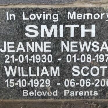 SMITH William Scott 1929-2001 & Jeanne Newsam 1930-1975