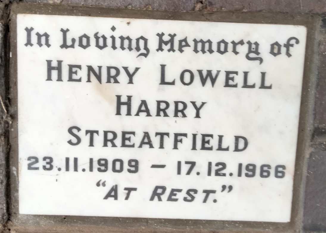 STREATFIELD Henry Lowell Harry 1909-1966