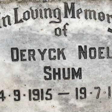 SHUM Deryck Noel 1915-1987