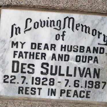 SULLIVAN Des 1928-1987