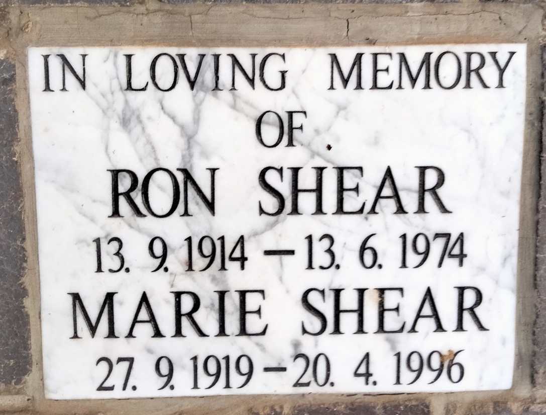 SHEAR Ron 1914-1974 & Marie 1919-1996
