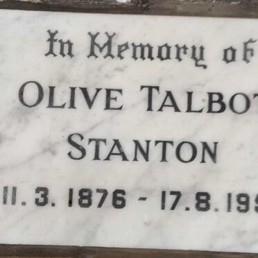 STANTON Olive Talbot 1876-1957