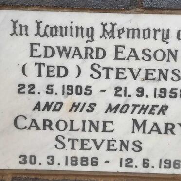 STEVENS Caroline Mary 1886-1961 :: STEVENS Edward Eason 1905-1958 