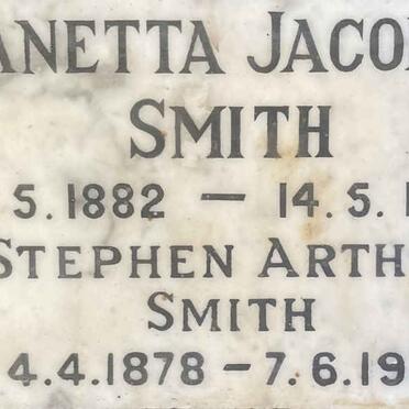SMITH Stephen Arthur 1878-1973 & Anetta Jacoba 1882-1964