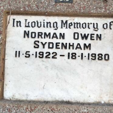 SYDENHAM Norman Owen 1922-1980