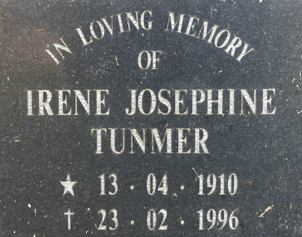 TUNMER Irene Josephine 1910-1996