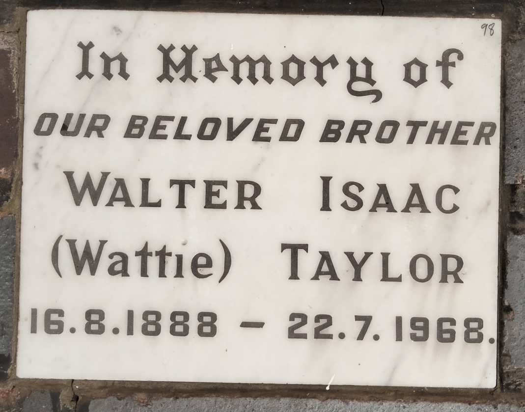 TAYLOR Walter Isaac 1888-1968