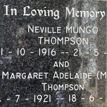 THOMPSON Neville Mungo 1916-1981 & Margaret Adelaide 1921-2014