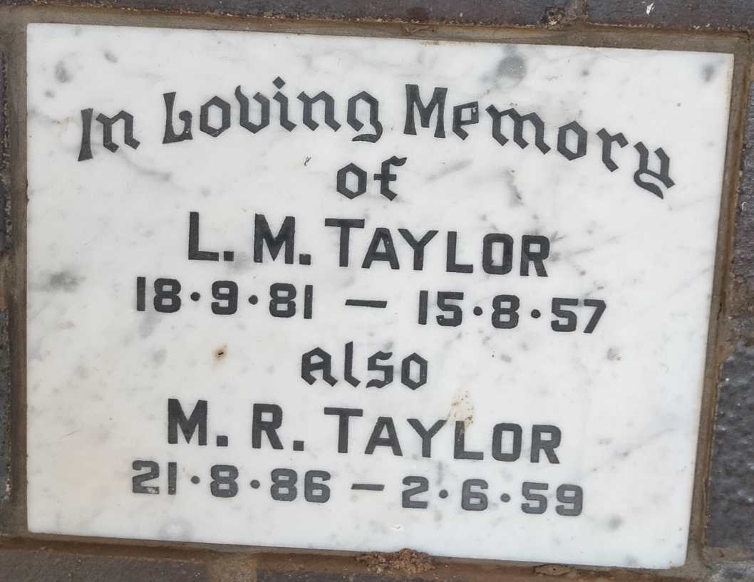 TAYLOR L.M. 1891-1957 :: TAYLOR M.R. 1886-1959