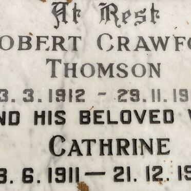 THOMSON Robert Crawford 1912-1960 & Catherine 1911-1995
