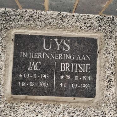 UYS Jac 1913-2003 & Britsie 1914-1993
