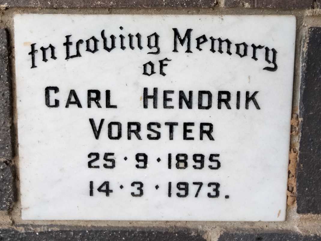 VORSTER Carl Hendrik 1895-1973