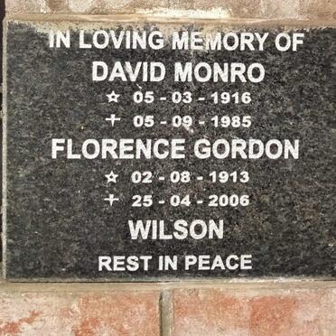 WILSON David Monro 1916-1985 & Florence Gordon 1913-2006