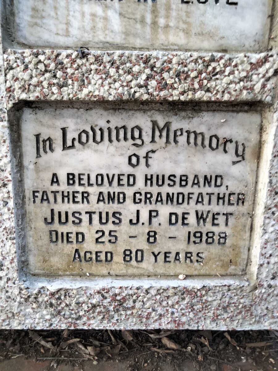 WET Justus J.P., de -1988