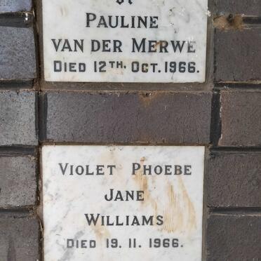 WILLIAMS Violet Phoebe Jane -1966