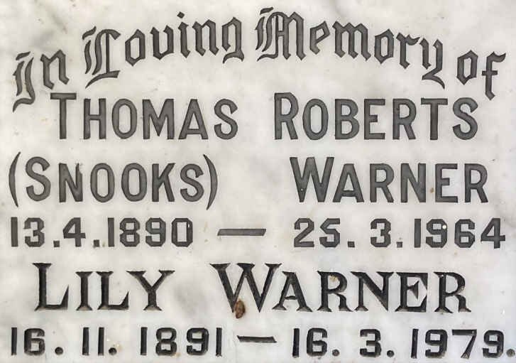 WARNER Thomas Roberts 1890-1964 & Lily 1891-1979
