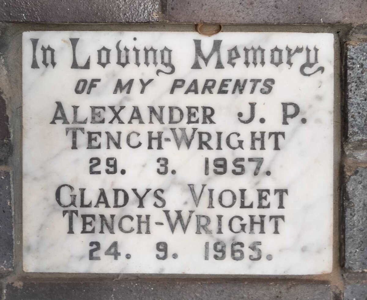 WRIGHT Alexander J.P., TENCH -1957 & Gladys Violet -1965