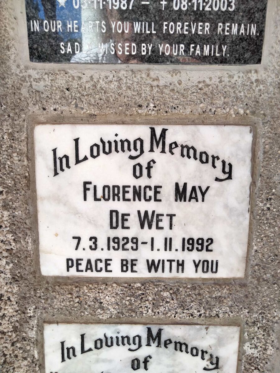 WET Florence May, de 1929-1992