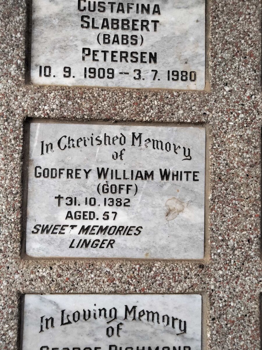 WHITE Godfrey William -1982