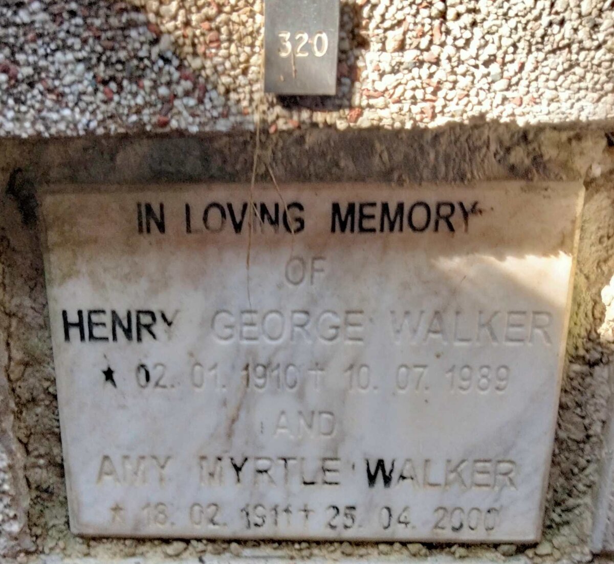 WALKER Henry George 1910-1989 & Amy Myrtle 1911-2000