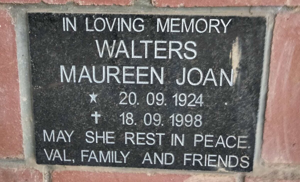 WALTERS Maureen Joan 1924-1998