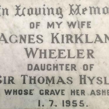 WHEELER Agnes Kirkland -1955