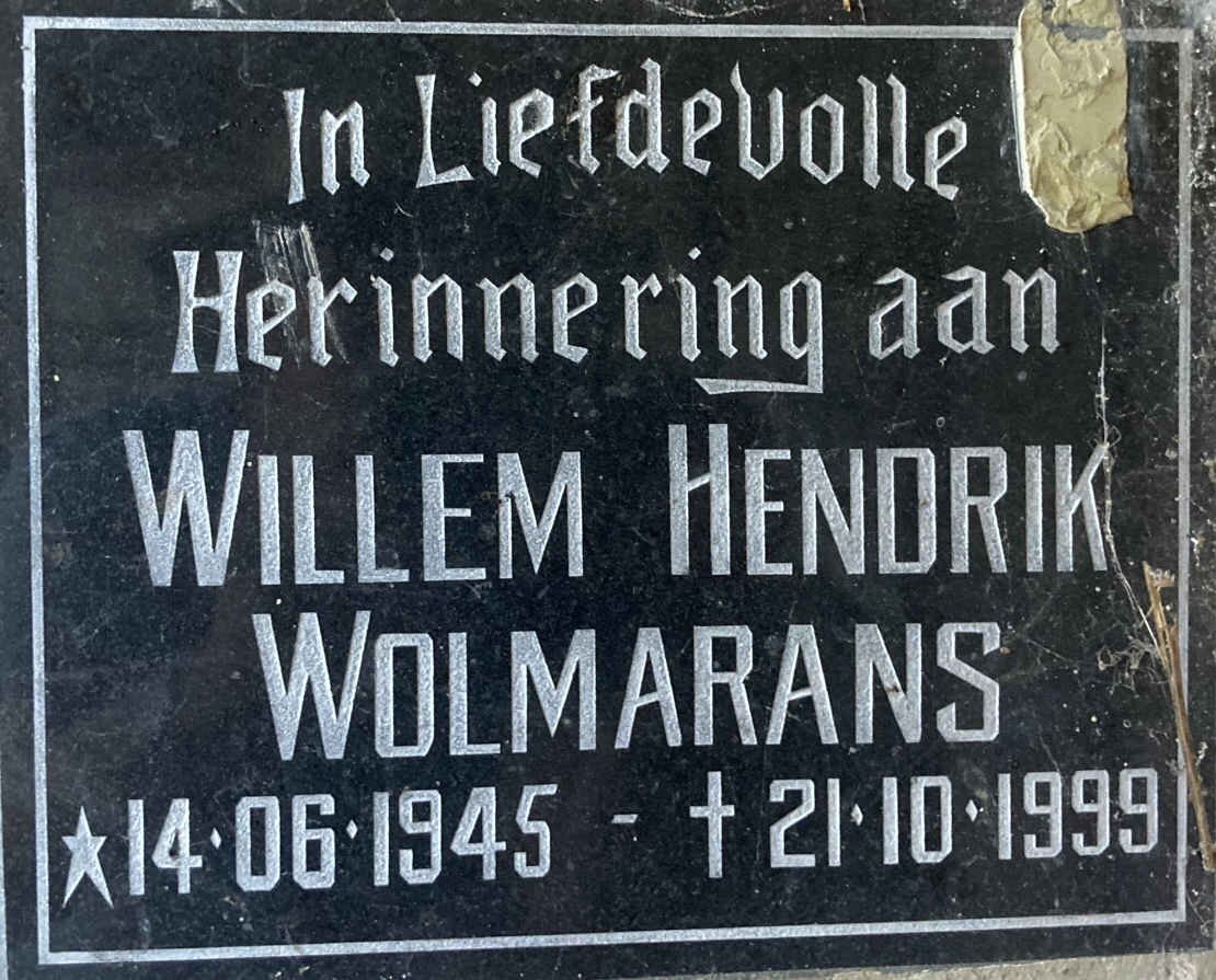 WOLMARANS Willem Hendrik 1945-1999