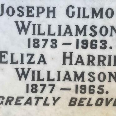 WILLIAMSON Joseph Gilmour 1873-1963 & Eliza Harriet 1877-1965