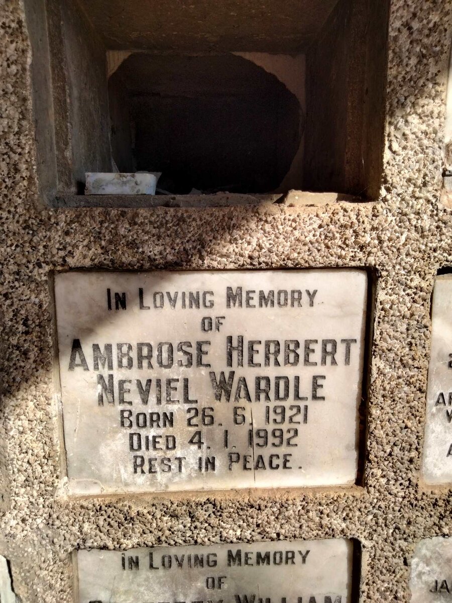 WARDLE Ambrose Herbert Neviel 1921-1992