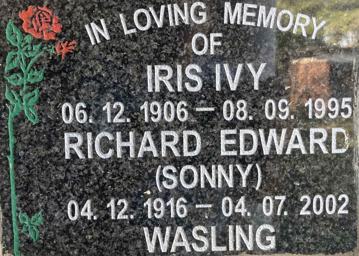 WASLING Richard Edward 1916-2002 & Iris Ivy 1906-1995